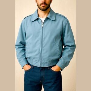 Vintage 80s men’s blue galliano Moto jacket size small